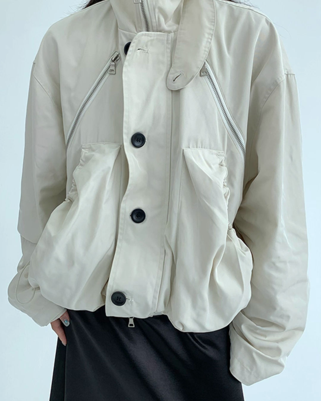 Stand Collar Balloon Sleeve Jacket YLS0921