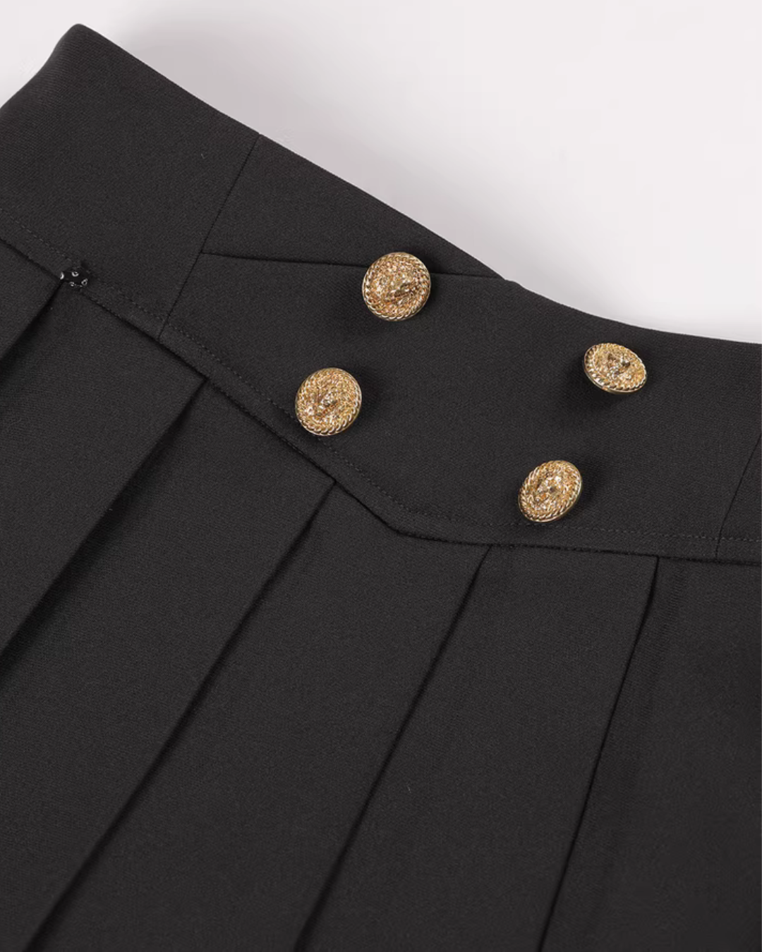 High-Waist Gold Button Skirt DPY0071
