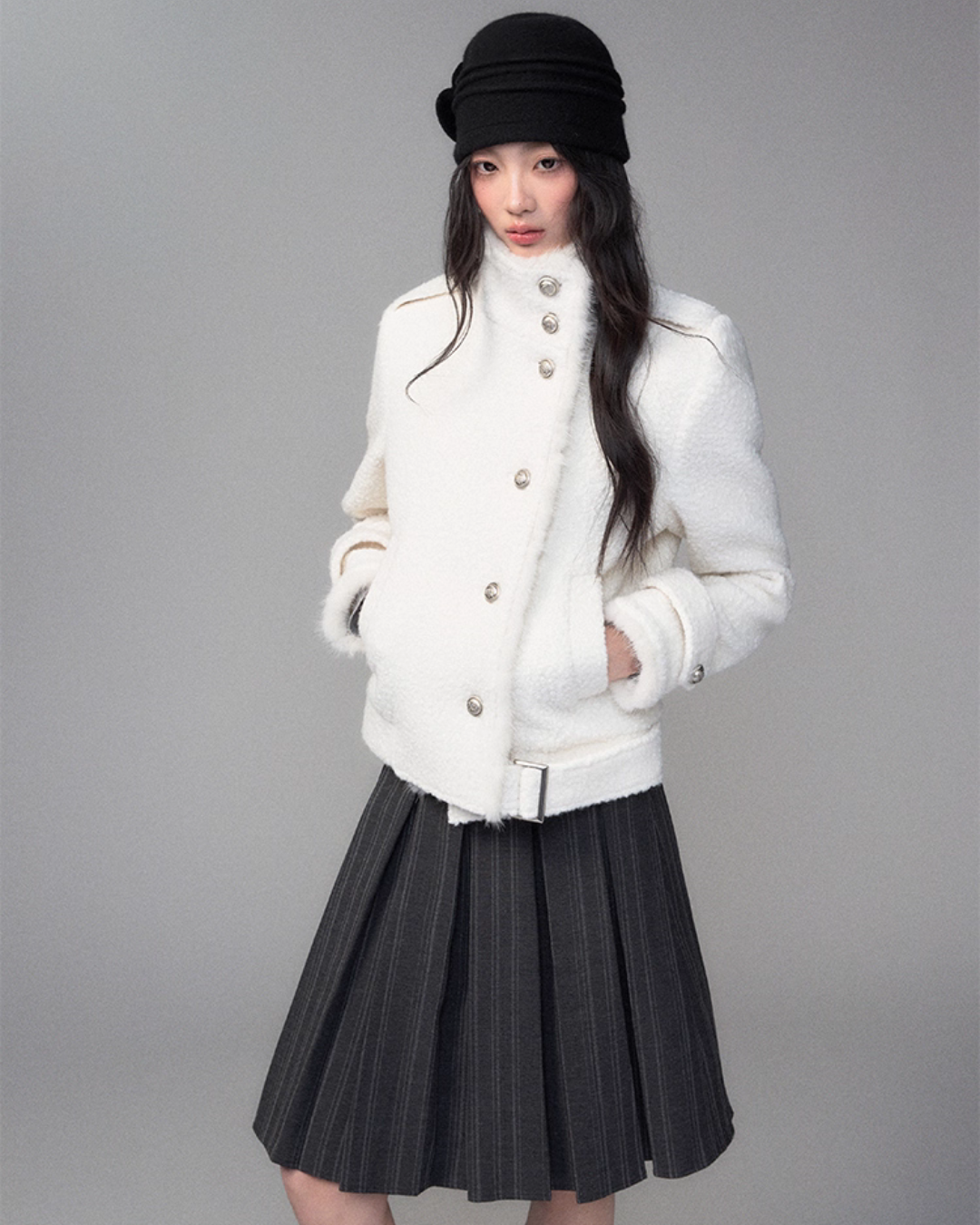 Stand Collar Wool Coat TRK0007