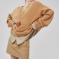 V-Neck Long Sleeve Knit Docking Shirt FER0037