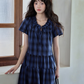 Checkered Long Flare Dress SMS0024
