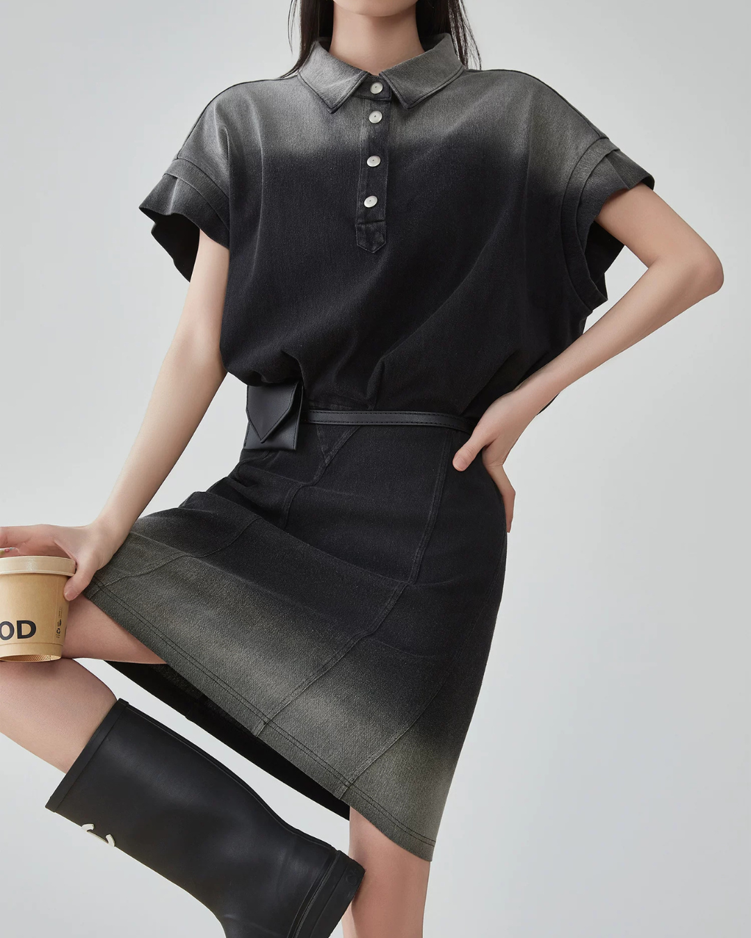 Gradient Polo Shirt Dress FER0156