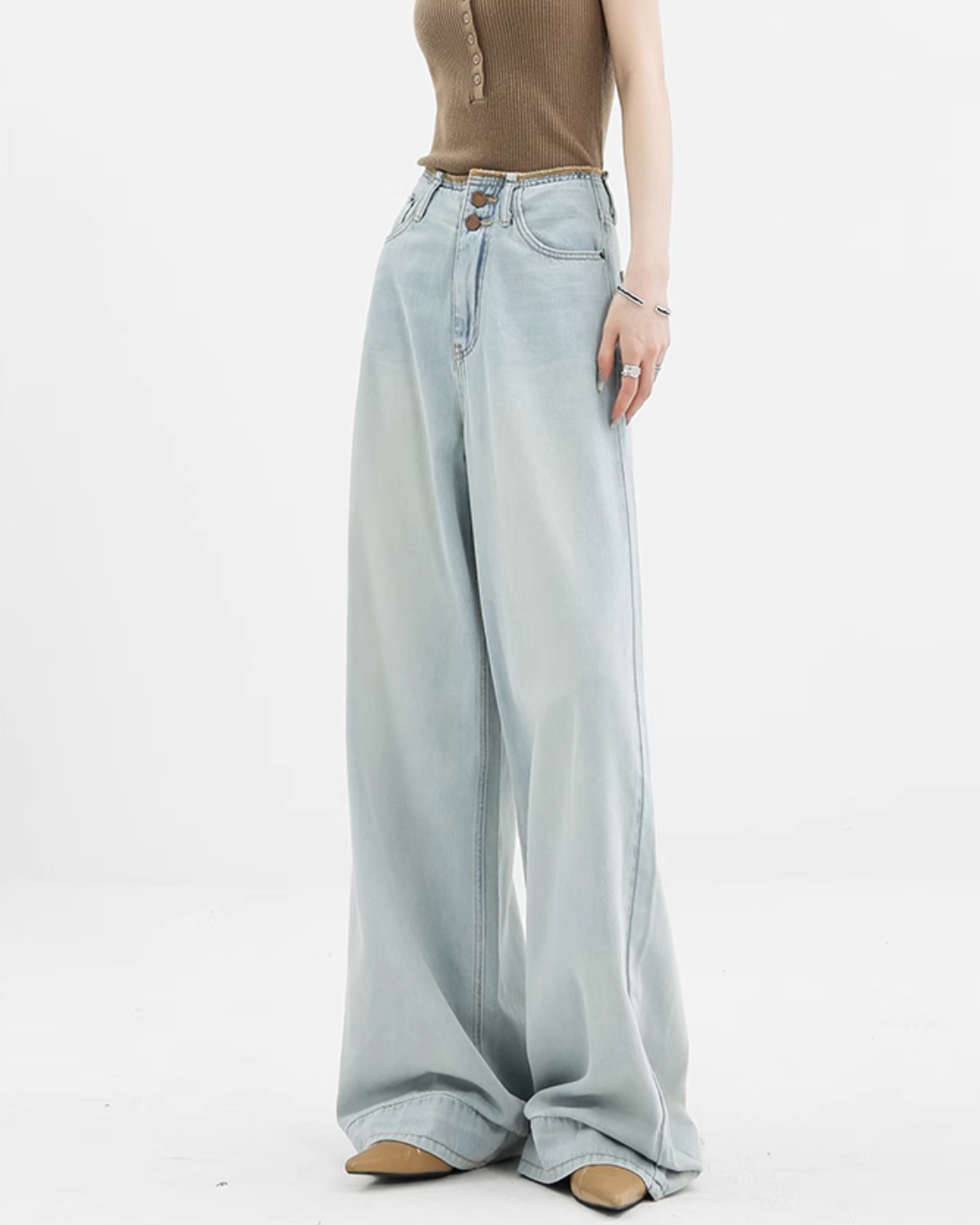 Wide Straight Light Denim Pants ABW0011