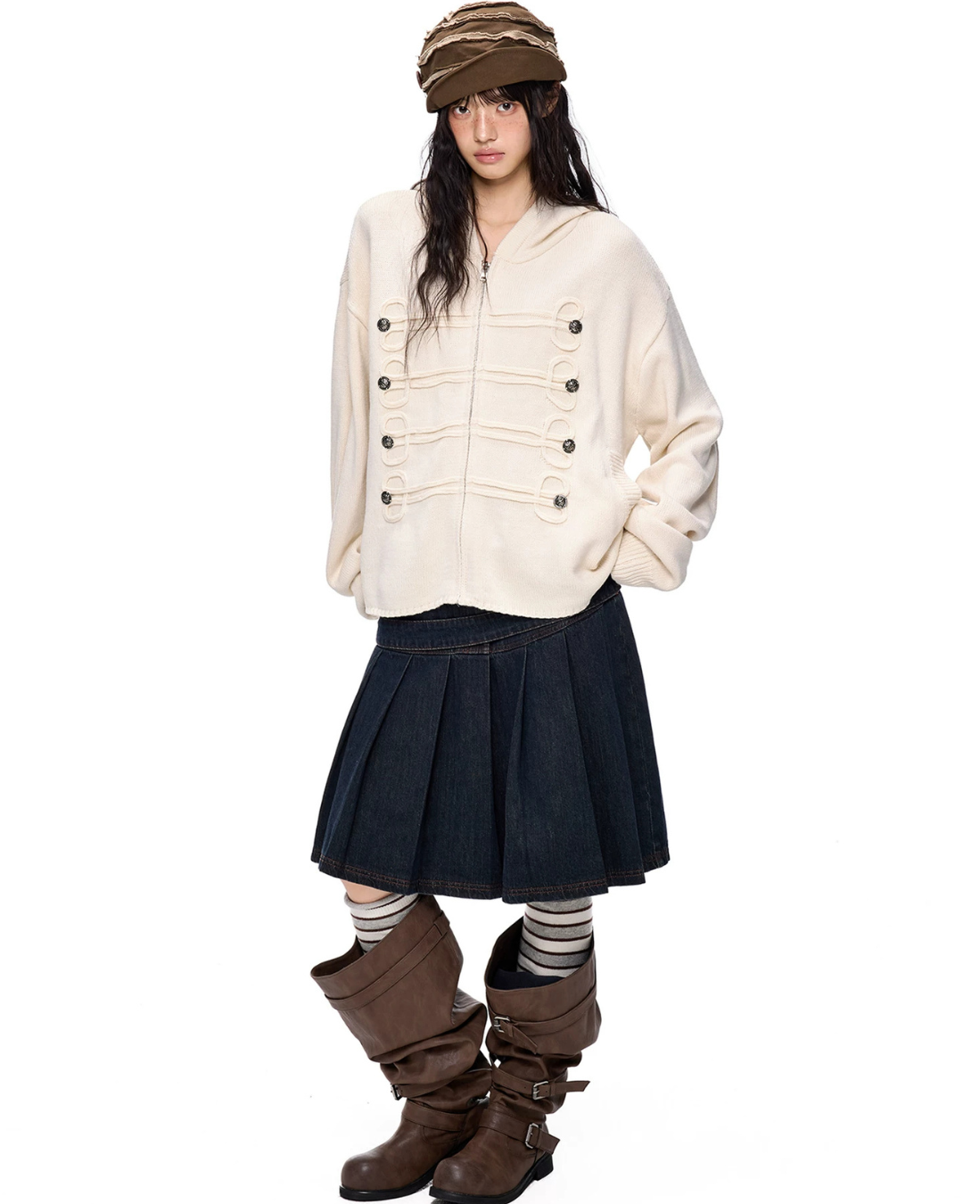 Napoleon Double-Breasted Knit Cardigan EZK0112