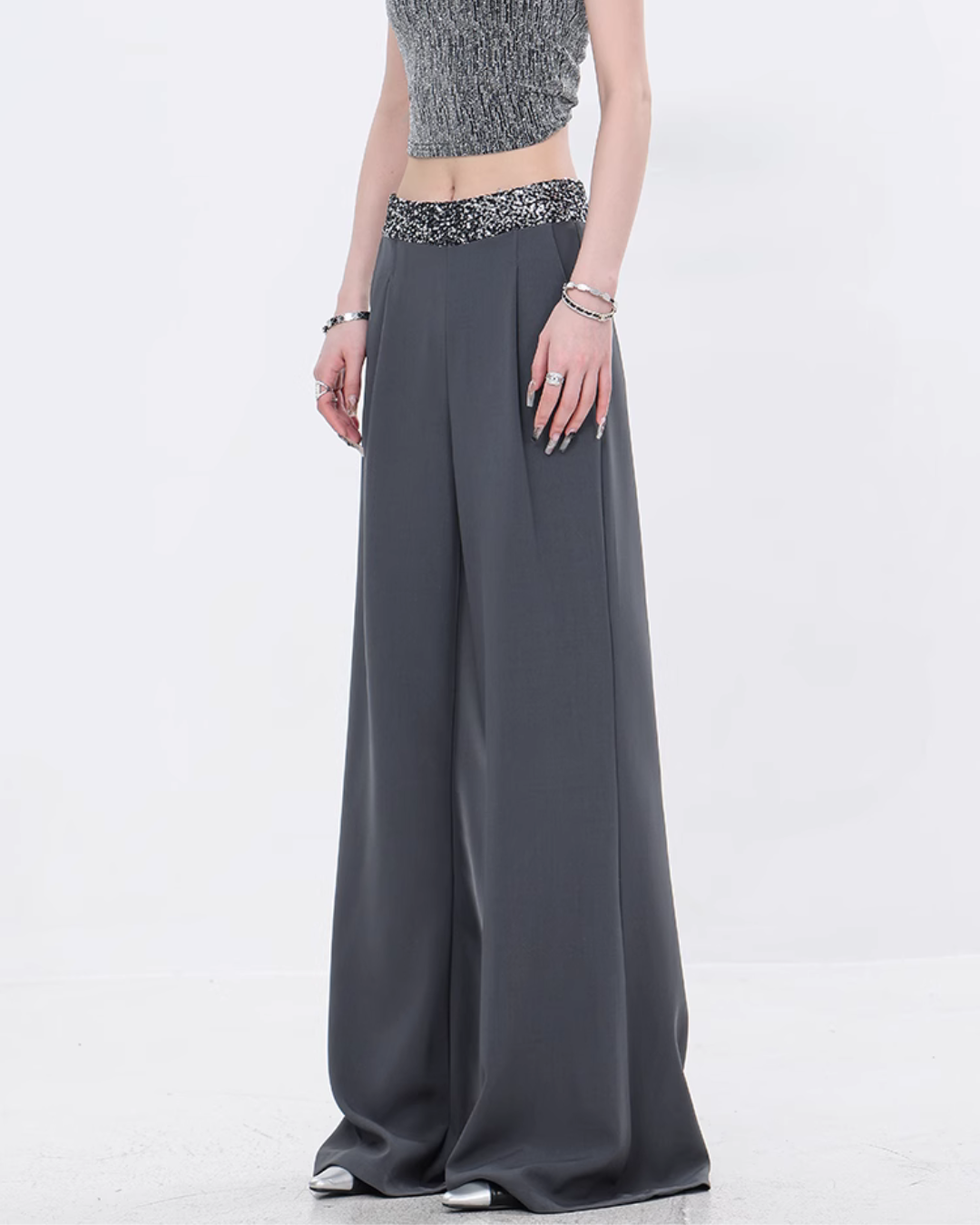 High Waist Sequin Flare Pants ABW0014