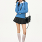 Cable Knit Layered Top / Pleated Skirt Pants WEO0018