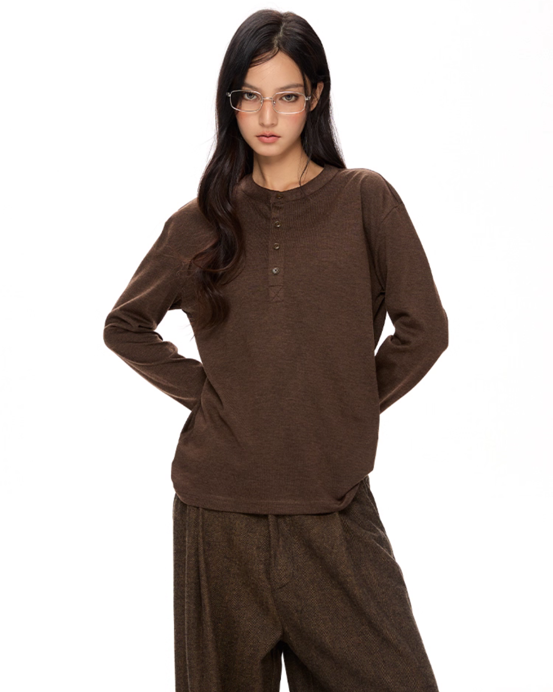 Half Button Loose Long Sleeves VAT0015