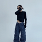 Pocket Design Wide Cargo Pants YLS0889