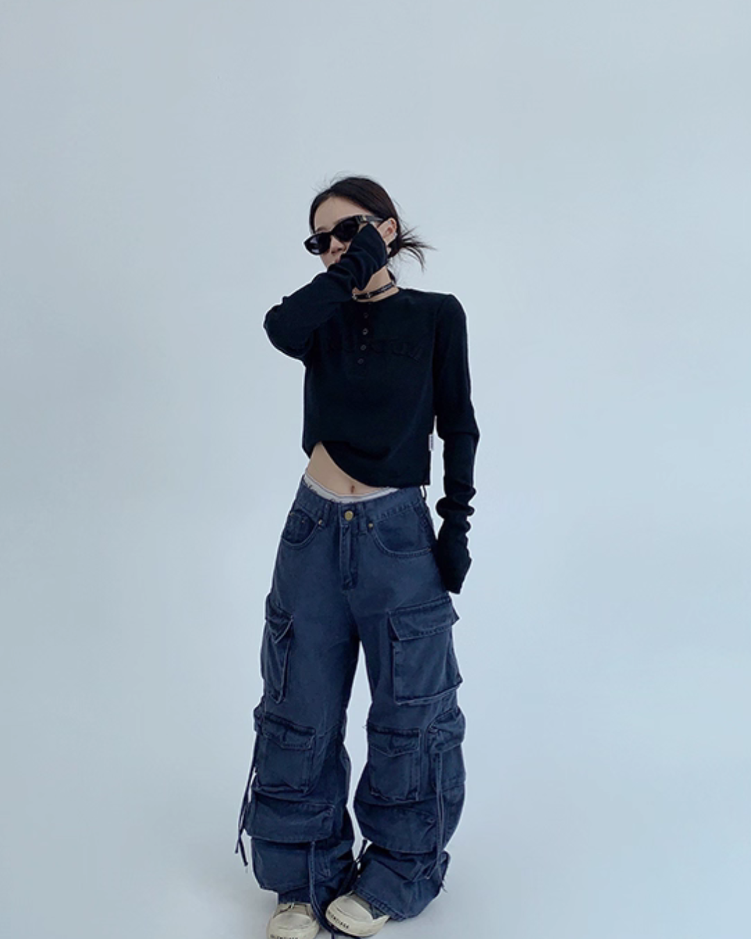 Pocket Design Wide Cargo Pants YLS0889