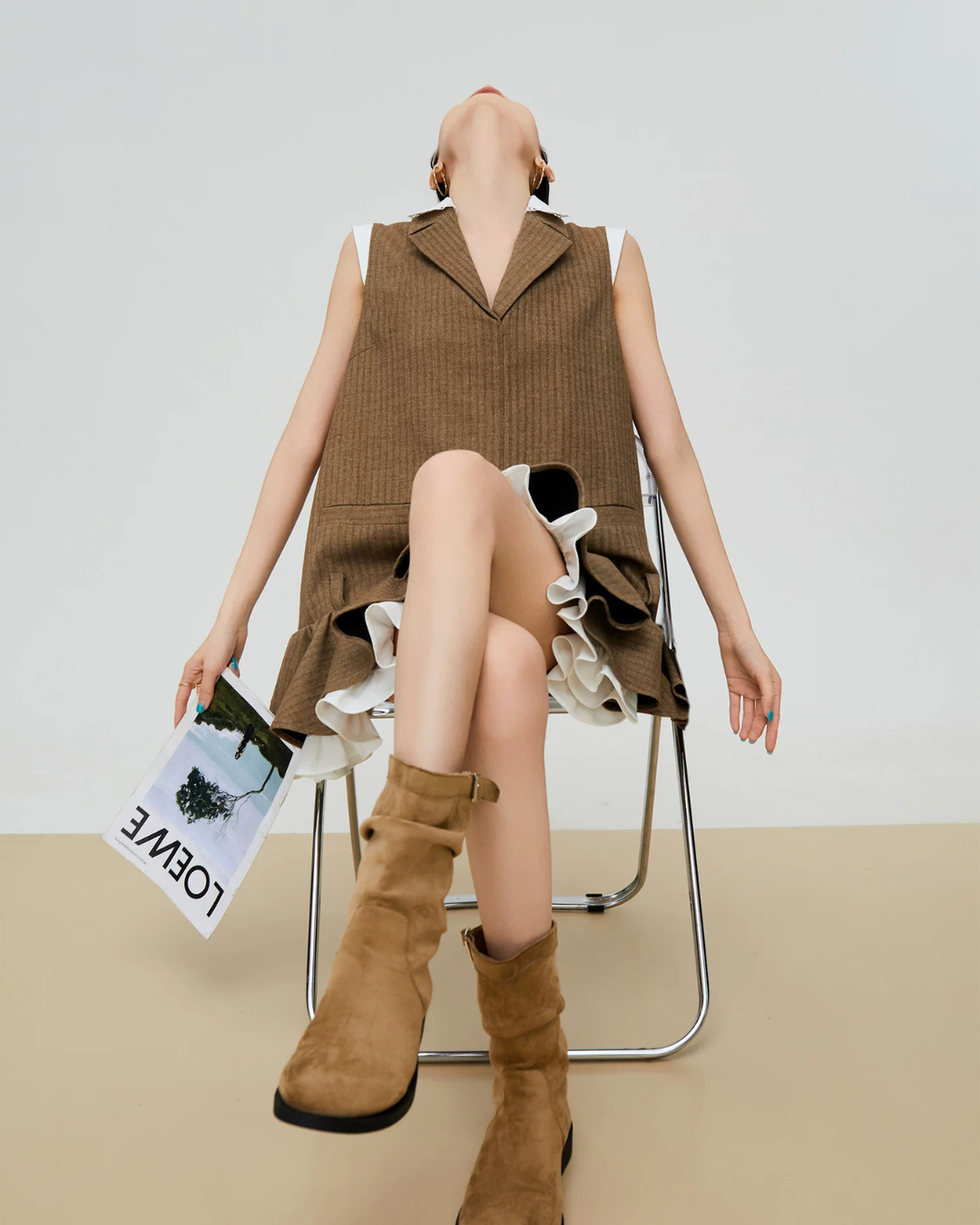 Tailored Collar Vest Dress FER0317