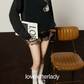 Leopard Print Cotton T-Shirt  / Leopard Frill Mini Shorts LLA0658