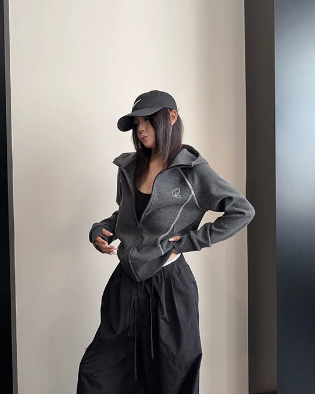 Color-Contrast Stitch Short Jacket YLS1045