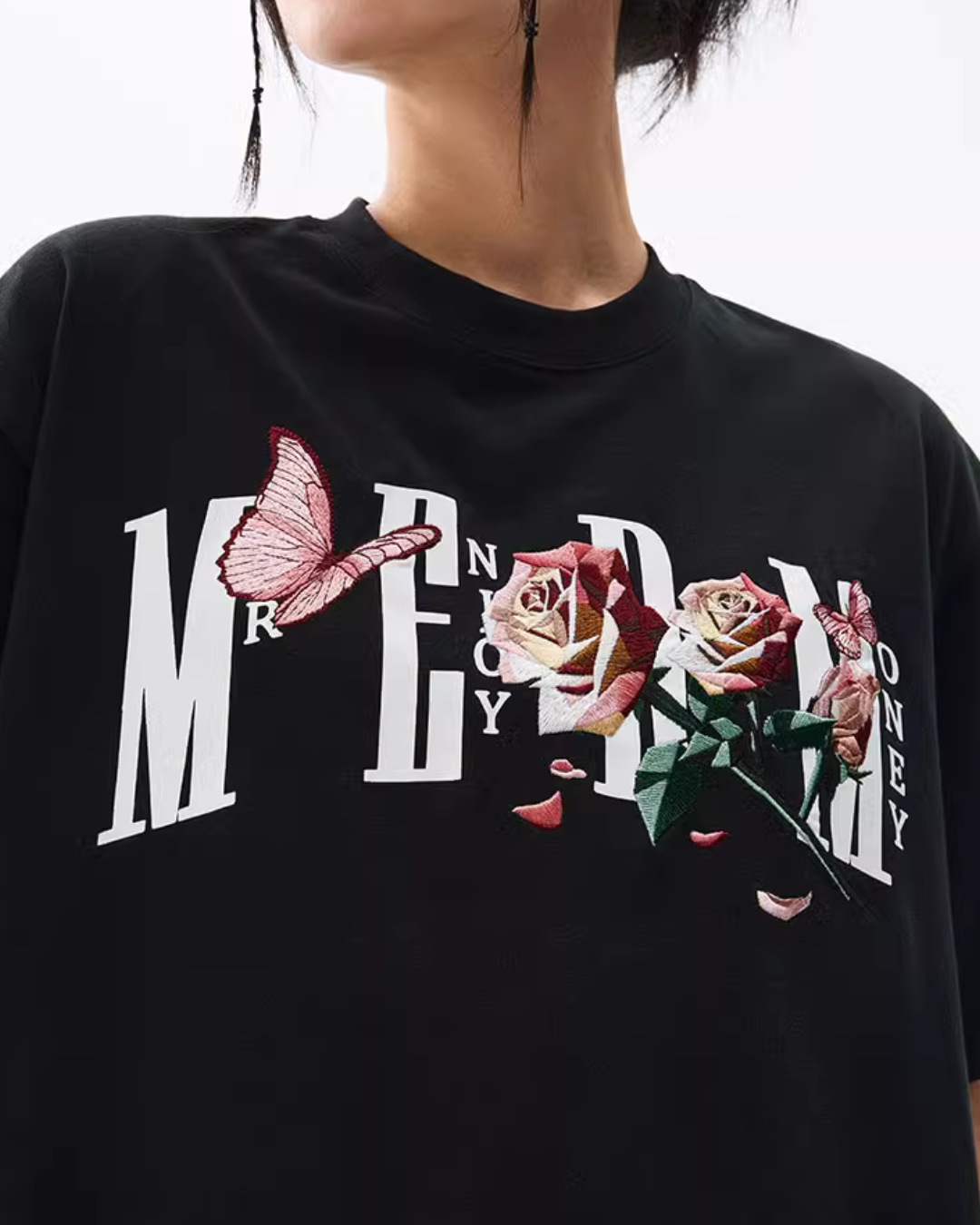 Rose Logo Embroidery Short Sleeve T-Shirt MDM0004