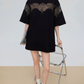 Lace Docking Oversized Tunic T-Shirt FER0228