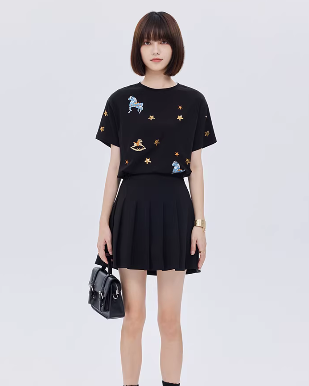 Embroidered Short-Sleeve T-Shirt SHN0004