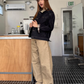 Straight Loose Button Work Pants CYE0019