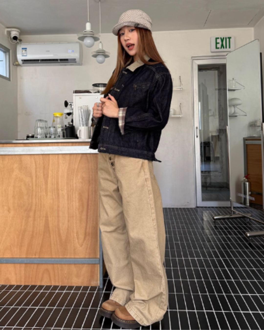 Straight Loose Button Work Pants CYE0019