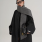 Collarless Coat with Checkered Scarf SRS0405