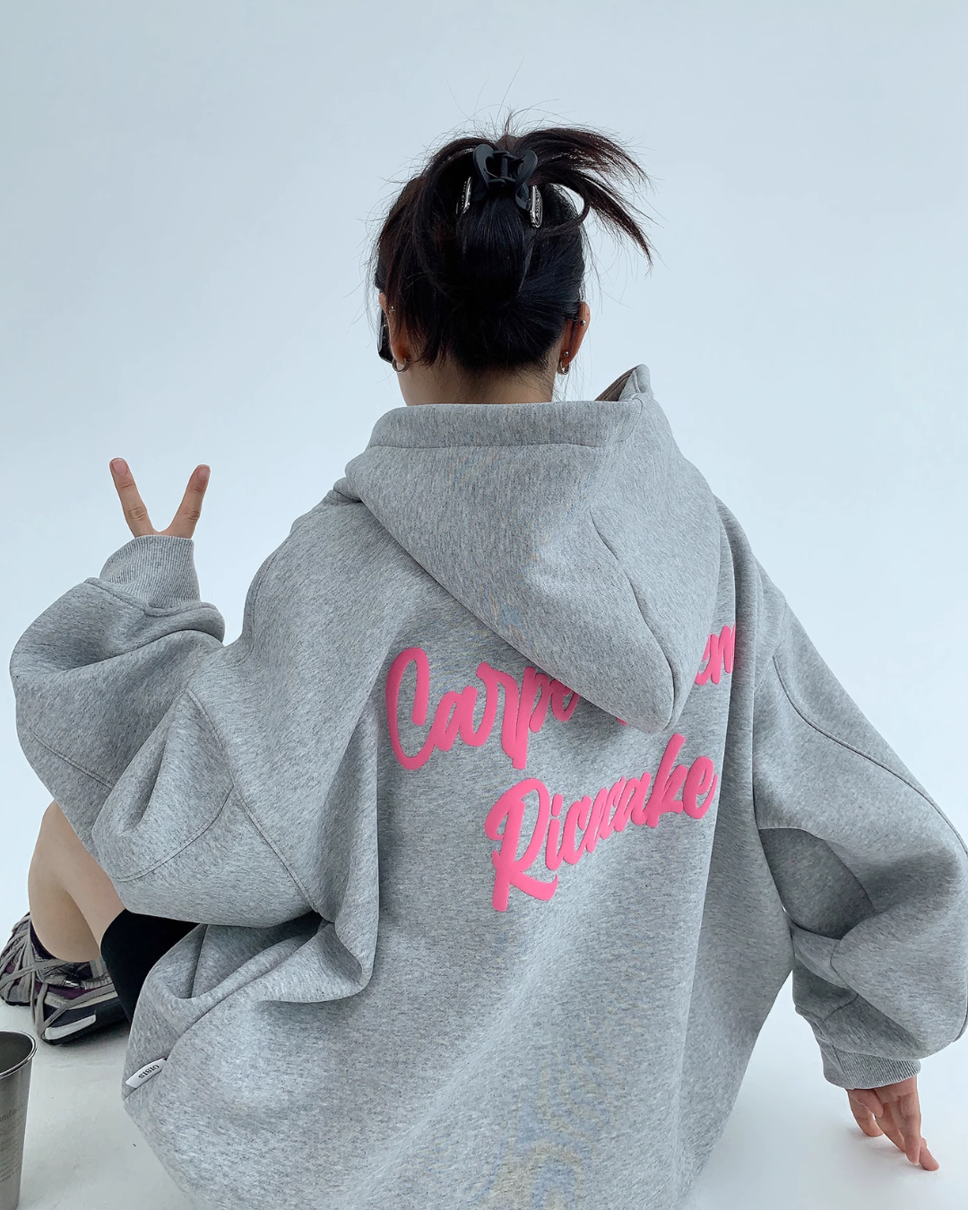 Pink Logo Pullover Hoodie YLS0697