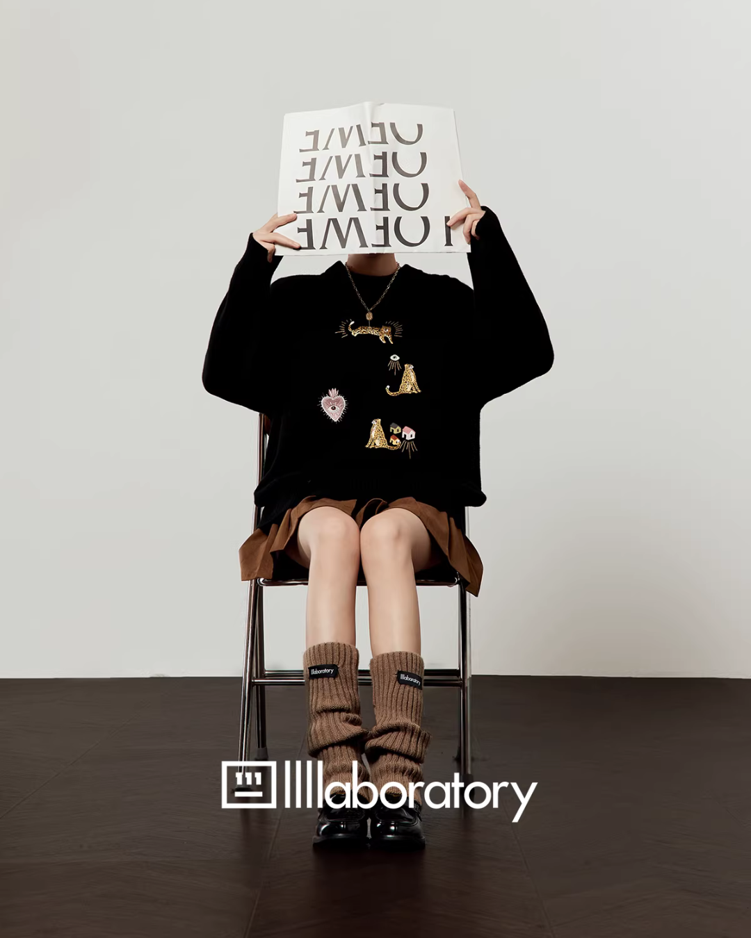 Leopard Embroidery Loose Knit LLA0600