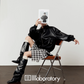 Vintage Leather Jacket / Asymmetrical Check Skirt LLA0528