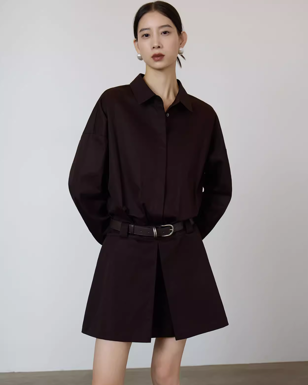 Vintage Brown Shirt Dress SUY0027