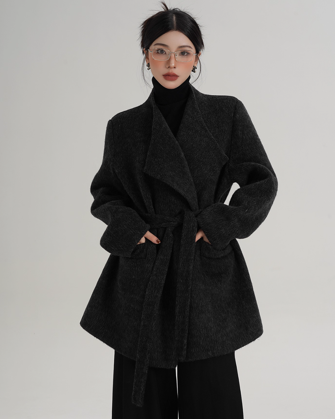 Waist Belt Wool Coat SRS0389