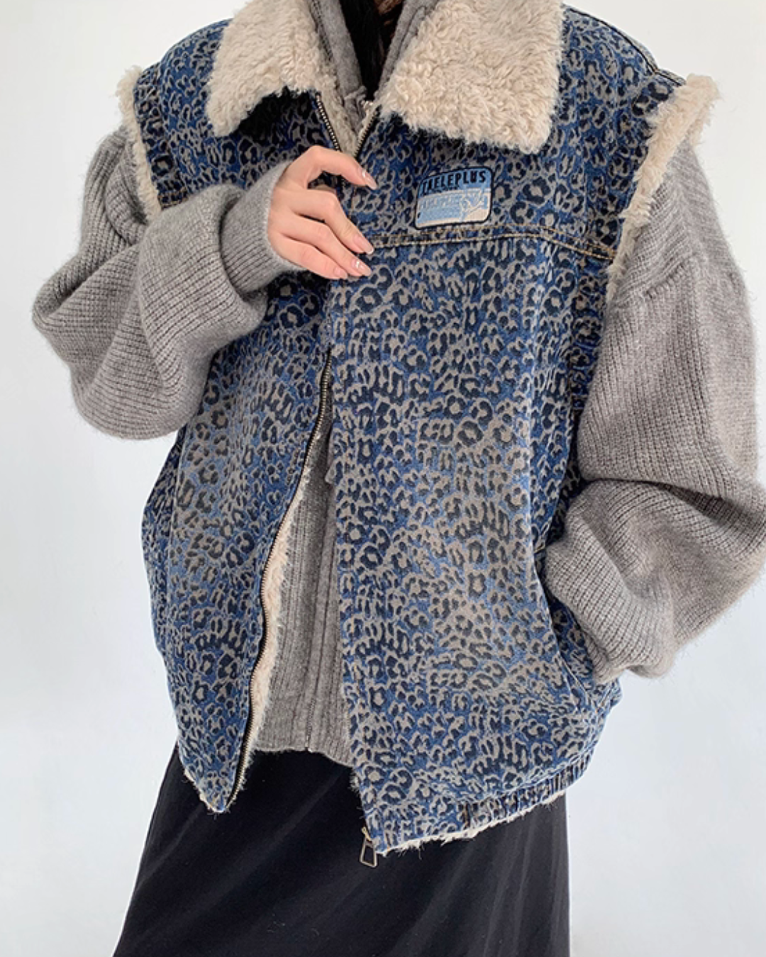 Vintage Denim Sherpa Vest YLS0998