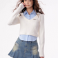 Shirt Layered V-Neck Knit ZZF0289