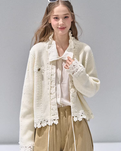 Flower Lace Knit Cardigan RCR0009