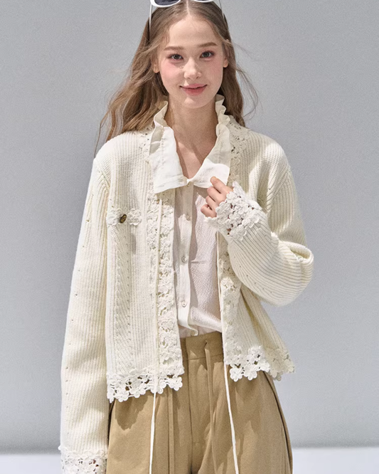 Flower Lace Knit Cardigan RCR0009