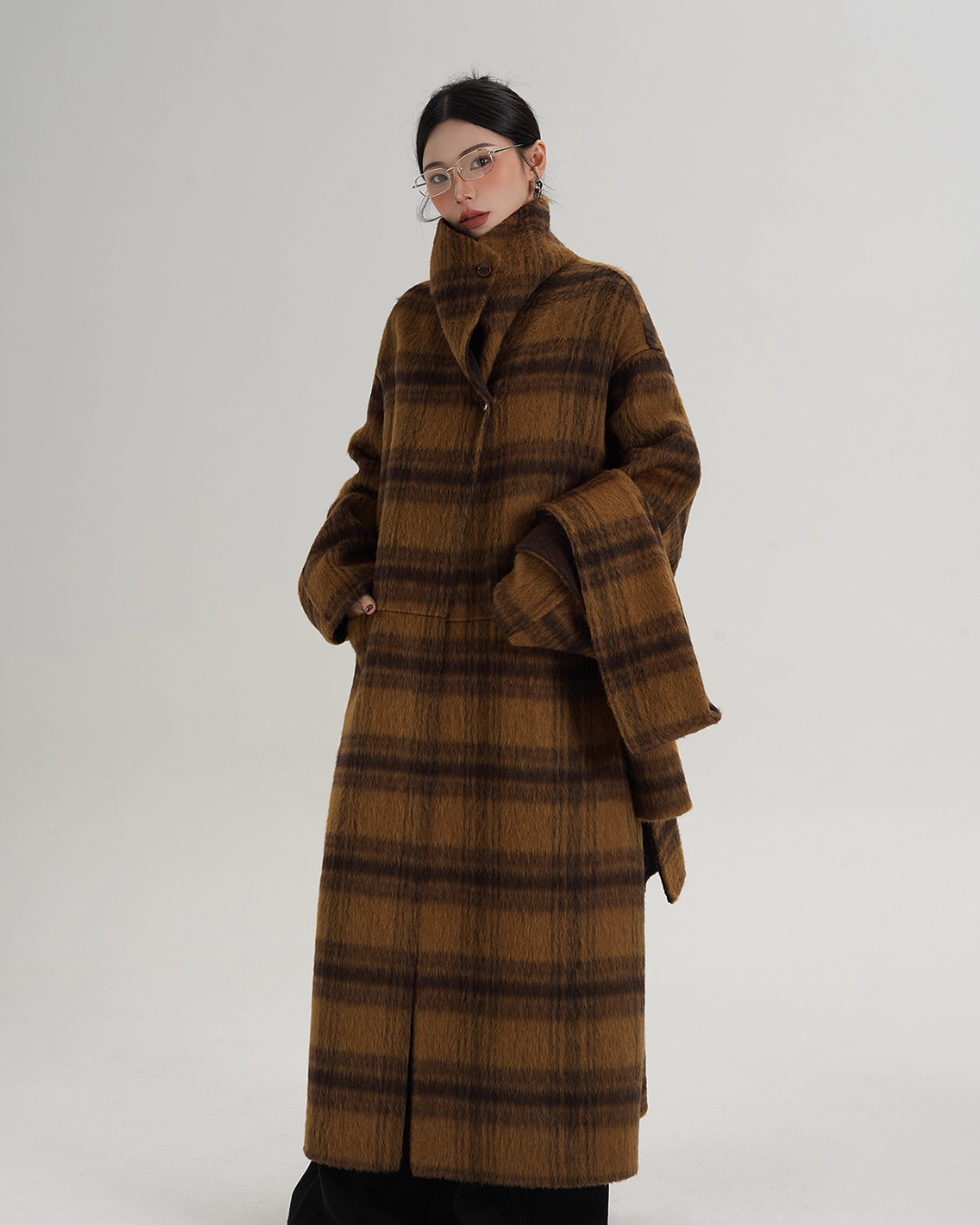 Plaid Long Wool Coat SRS0390