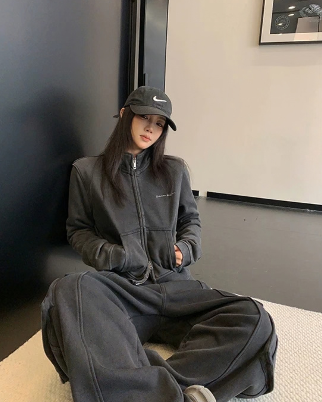 Vintage Double Zipper Jacket / Cargo Track Pants YLS1054
