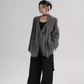 Collarless Wool Coat with Choker SRS0393