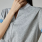 Blue Color-Block Ribbed Zip Top / Long Skirt FER0312