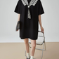 Race-Switching Sailor Collar Mini Dress FER0274