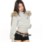 Fur Cropped Zip Up Hoodie BGS0013
