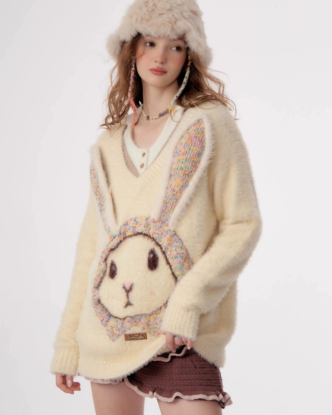 Bunny Girl Apricot Over Knit ZZF0283