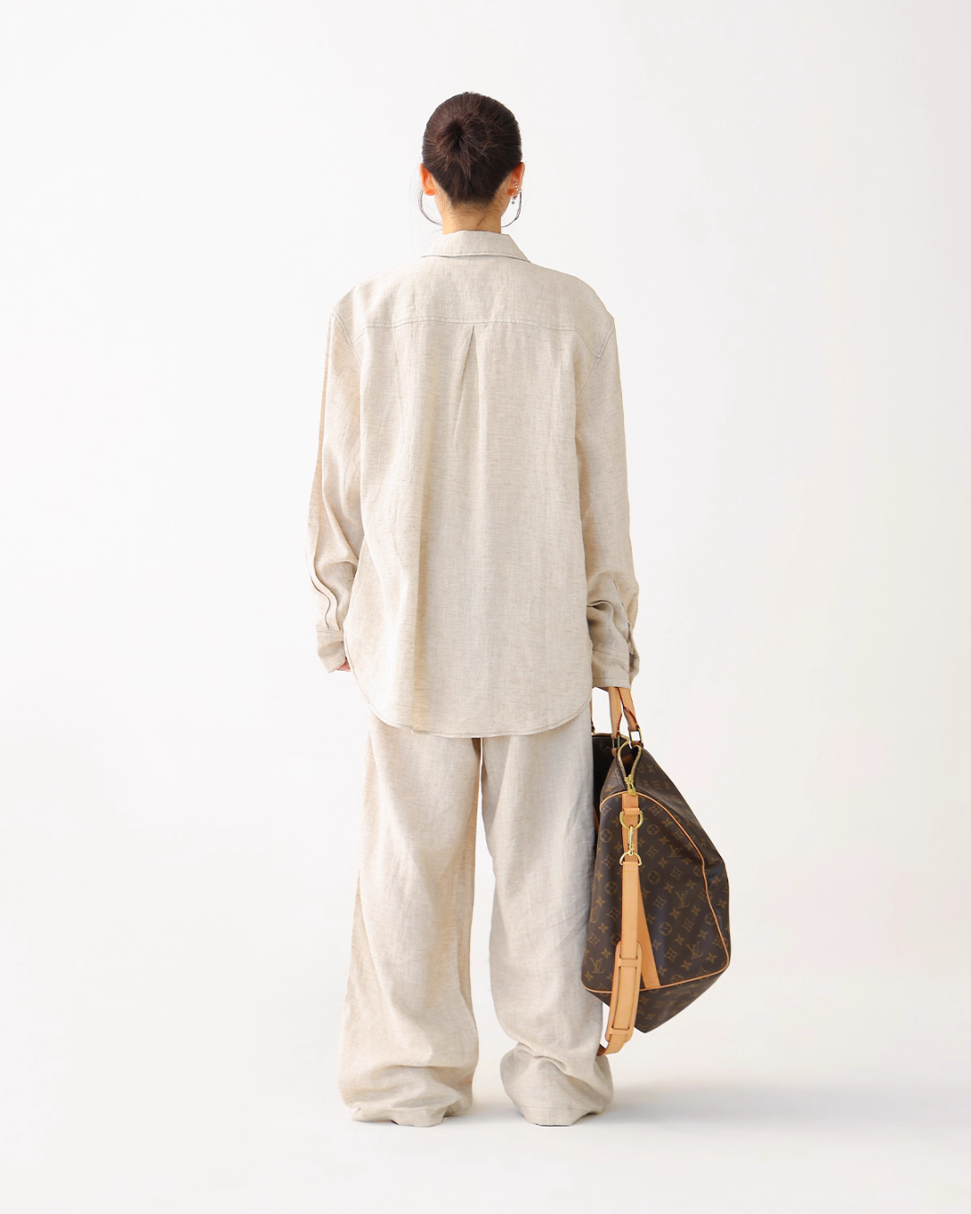 Relax Linen Long Sleeve Shirt / Wide Leg Pants ACS0287