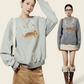 Necklace Design Knit Top/Denim Belt Skirt LLA0586