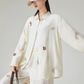 Rose Embroidered Long-Sleeve Shirt / Wide Pants FER0101