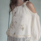 Off-Shoulder Floral Embroidered Top USY0001