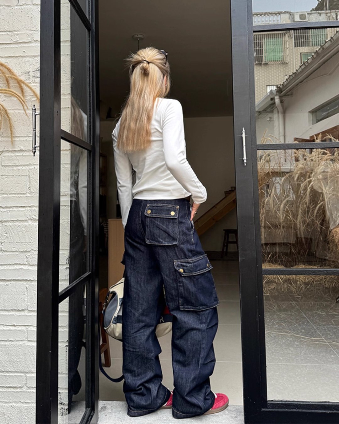 Wide Denim Cargo Pants CYE0078