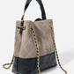 Suede & Leather Quilted Chain Bag ABB0003