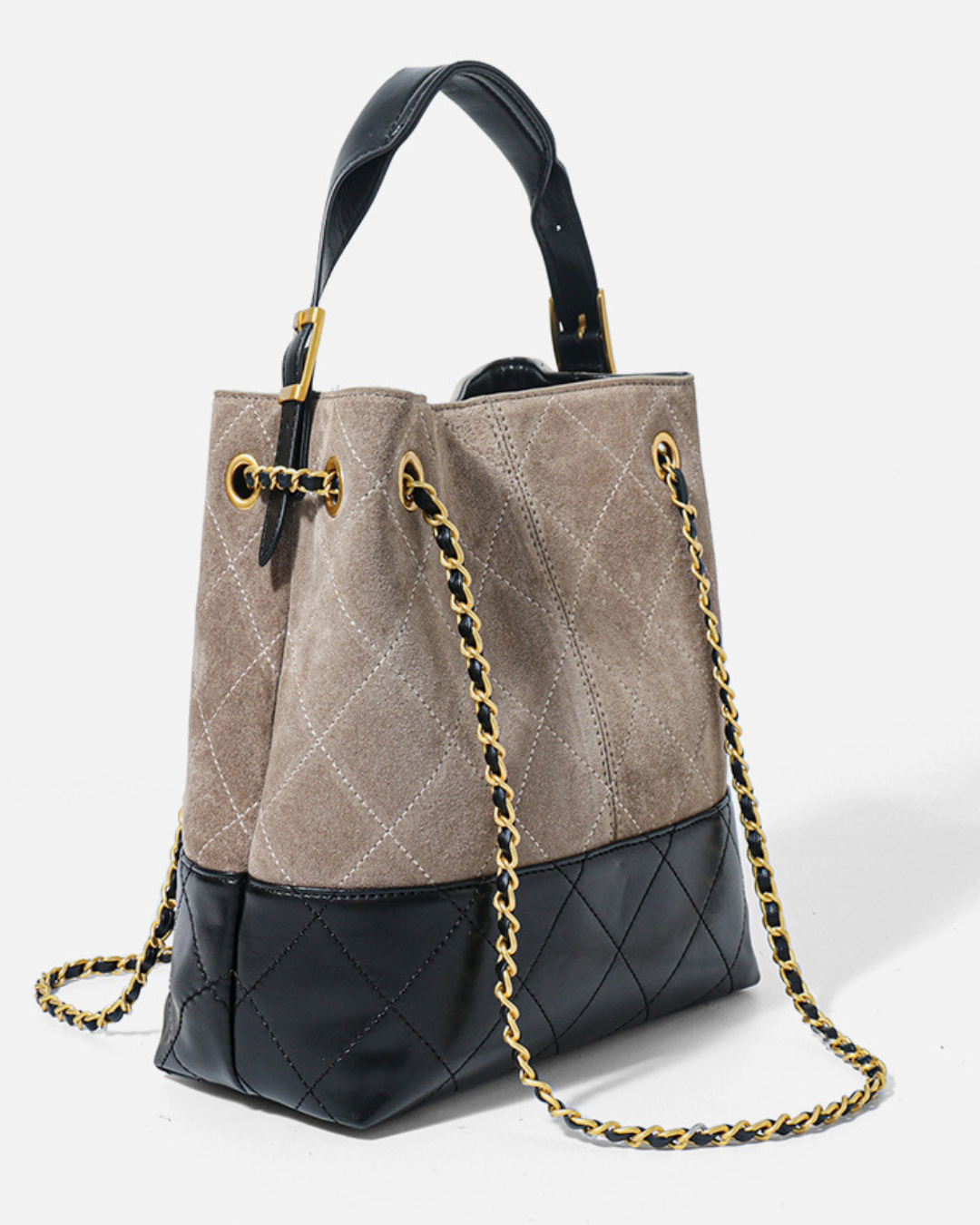 Suede & Leather Quilted Chain Bag ABB0003