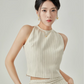 Stripe Halter Neck Vest / Wide Pants LLA0435