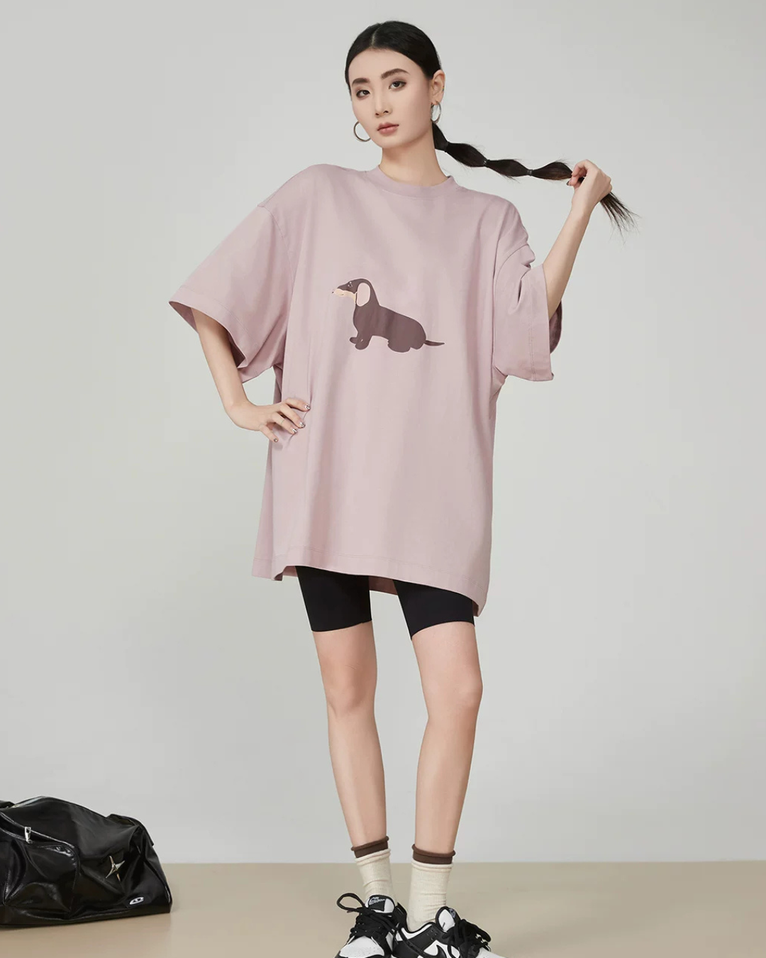 Dog Print Oversized T-Shirt FER0219