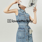 Denim Sleeveless Mini Dress LLA0234