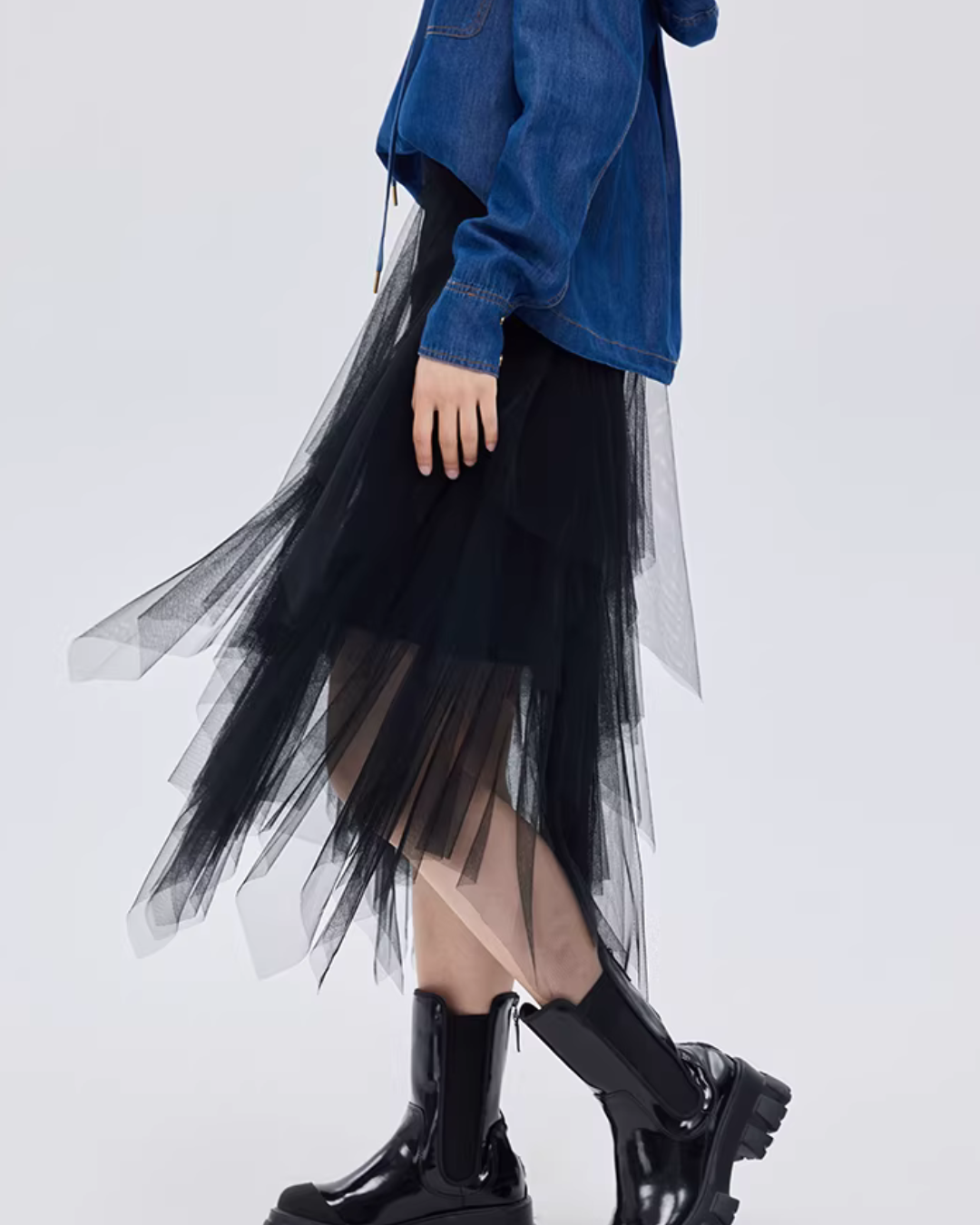 Elastic Waist Flared Skirt SHN0002