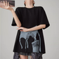 Lace Printed Short-Sleeve T-Shirt FER0071